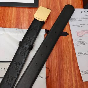 Dây nịt Gucci nam mặt khóa vàng dây họa tiết hàng hiệu - Ảnh 4