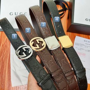 Dây nịt hàng hiệu Gucci nam mặt khóa bạc dây họa tiết Monogram - Hình ảnh 5