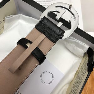 Dây nịt nam Gucci mặt khóa bạc dây họa tiết Monogram cao cấp - Ảnh 7