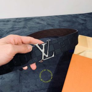 Dây nịt nam cao cấp Louis Vuitton mặt khóa màu ghi super fake 1:1 - Ảnh 6