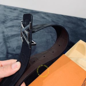 Dây nịt nam cao cấp Louis Vuitton mặt khóa màu ghi super fake 1:1 - Ảnh 7
