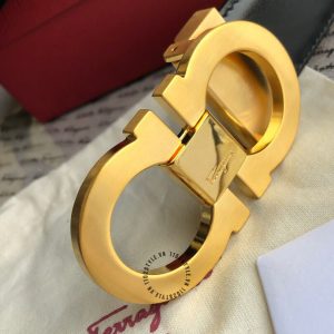 Dây nịt nam Salvatore Ferragamo da bóng mặt khoá vàng - Ảnh 3
