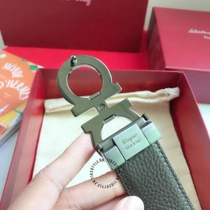 Dây nịt nam Salvatore Ferragamo da sần mặt khoá ghi hàng hiệu - Ảnh 3
