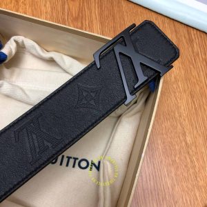 Dây nịt nam hàng hiệu Louis Vuitton mặt khóa bấm màu đen nhám - Ảnh 6