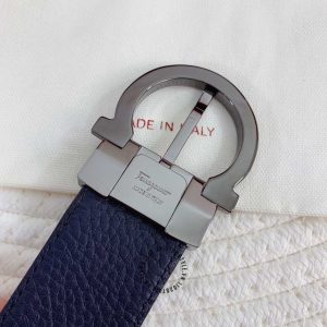Dây nịt nam Salvatore Ferragamo hàng hiệu mặt khoá xỏ kim - Ảnh 2