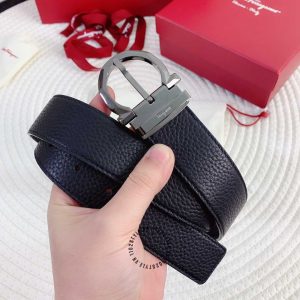 Dây nịt nam Salvatore Ferragamo hàng hiệu mặt khoá xỏ kim - Ảnh 4