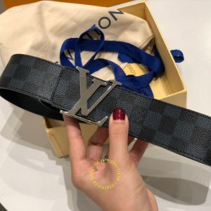 Dây thắt lưng nam cao cấp Louis Vuitton dây da xịn họa tiết caro - Ảnh 4