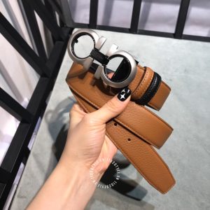 Thắt lưng nam Salvatore Ferragamo dây màu nâu hàng hiệu - Hình ảnh 5