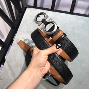 Thắt lưng nam Salvatore Ferragamo dây màu nâu hàng hiệu - Hình ảnh 6