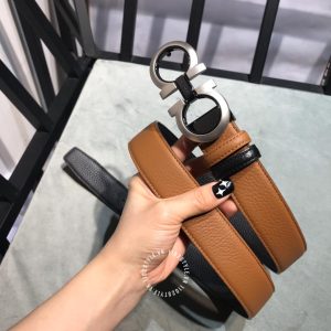 Thắt lưng nam Salvatore Ferragamo dây màu nâu hàng hiệu - Hình ảnh 3