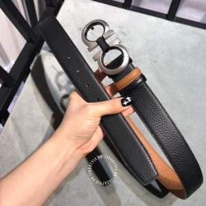 Thắt lưng nam Salvatore Ferragamo dây màu nâu hàng hiệu - Hình ảnh 2