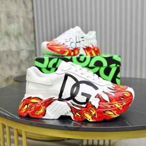 Giày thể thao nam D&G trắng hoạ tiết ngọn lửa hàng hiệu - Ảnh 5