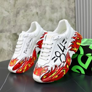 Giày thể thao nam D&G trắng hoạ tiết ngọn lửa hàng hiệu - Ảnh 7
