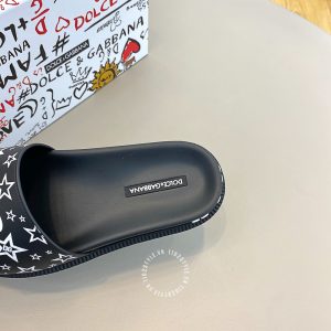 Dép da nam Dolce & Gabbana màu đen họa tiết cao cấp hàng hiệu - Ảnh 7