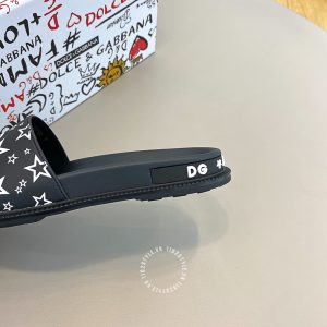 Dép da nam Dolce & Gabbana màu đen họa tiết cao cấp hàng hiệu - Ảnh 8