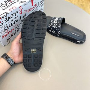 Dép da nam Dolce & Gabbana màu đen họa tiết cao cấp hàng hiệu - Ảnh 9