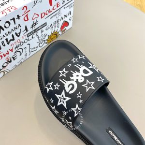 Dép da nam Dolce & Gabbana màu đen họa tiết cao cấp hàng hiệu - Ảnh 6