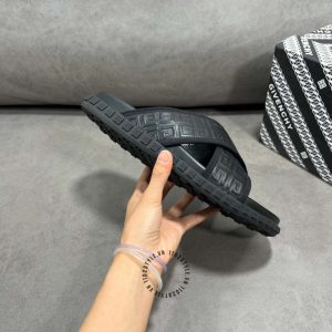 Dép quai chéo Givenchy nam màu đen phiên bản cao cấp - Hình ảnh 5