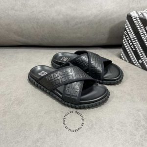 Dép quai chéo Givenchy nam màu đen phiên bản cao cấp - Hình ảnh 4