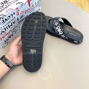Dép kẹp Dolce & Gabbana màu đen họa tiết cao cấp - Ảnh 9