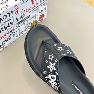 Dép kẹp Dolce & Gabbana màu đen họa tiết cao cấp - Ảnh 6