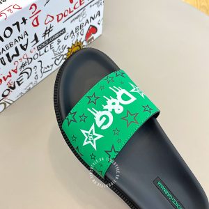 Dép hàng hiệu nam Dolce & Gabbana màu đen quai xanh - Ảnh 6