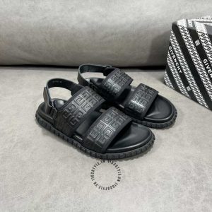 Dép sandal Givenchy nam màu đen cao cấp hàng hiệu Luxury - Hình ảnh 2