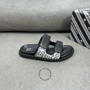 Dép quai ngang Givenchy nam màu đen hàng hiệu Luxury - Hình ảnh 4