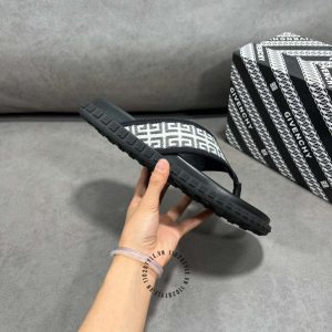 Dép kẹp Givenchy nam màu đen quai in logo cao cấp - Ảnh 8
