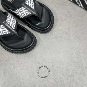 Dép kẹp Givenchy nam màu đen quai in logo cao cấp - Ảnh 5