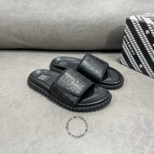 Dép quai ngang nam Givenchy màu đen logo nổi hàng hiệu - Hình ảnh 8