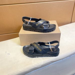 Dép sandal unisex Balenciaga màu đen cao cấp hàng hiệu - Hình ảnh 2