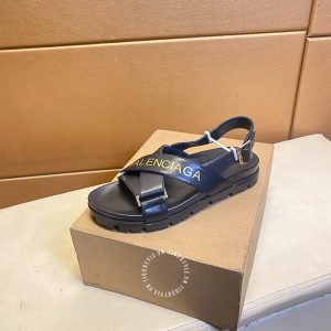 Dép sandal unisex Balenciaga màu đen cao cấp hàng hiệu - Hình ảnh 4