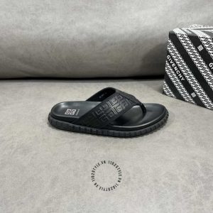 Dép xỏ ngón Givenchy nam màu đen quai in logo nổi hàng hiệu - Hình ảnh 5