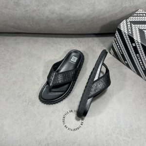 Dép xỏ ngón Givenchy nam màu đen quai in logo nổi hàng hiệu - Hình ảnh 6