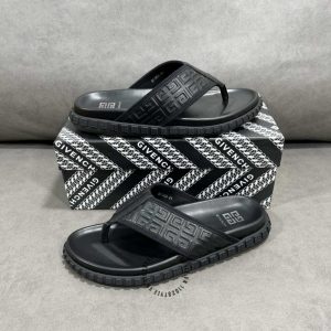 Dép xỏ ngón Givenchy nam màu đen quai in logo nổi hàng hiệu - Hình ảnh 7