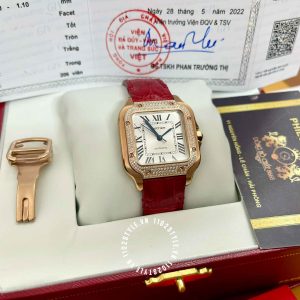 Đồng hồ Cartier Fake Santos WJSA0012 Moissanite Diamond - Hình ảnh 5