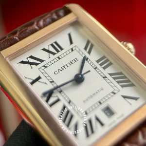 Đồng hồ Cartier Fake Tank Solo W5200026 Alligator Rose Gold - Hình ảnh 11