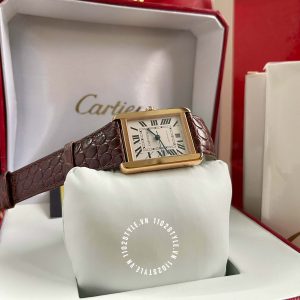 Đồng hồ Cartier Fake Tank Solo W5200026 Alligator Rose Gold - Hình ảnh 6