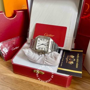 Đồng hồ Cartier Fake Santos Silvered Opaline Dial WSSA0018 - Hình ảnh 7