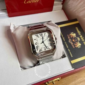 Đồng hồ Cartier Fake Santos Silvered Opaline Dial WSSA0018 - Hình ảnh 6