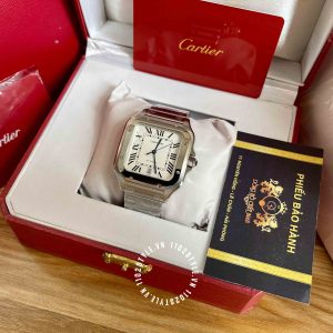 Đồng hồ Cartier Fake Santos Silvered Opaline Dial WSSA0018 - Hình ảnh 2