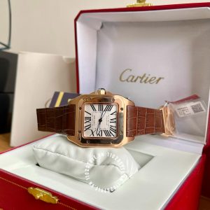 Đồng hồ Cartier Fake cao cấp Santos 100 Rose Gold W20108Y1 - Hình ảnh 4