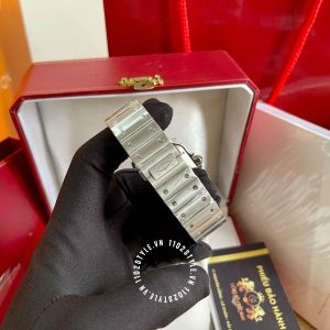Đồng hồ Cartier Fake Santos Silvered Opaline Dial WSSA0018 - Hình ảnh 9