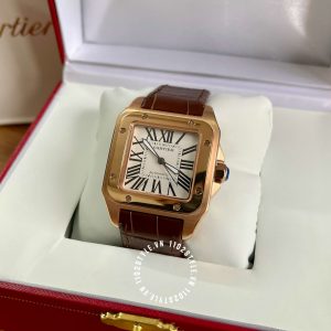 Đồng hồ Cartier Fake cao cấp Santos 100 Rose Gold W20108Y1 - Hình ảnh 5