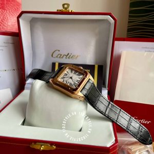 Đồng hồ nữ Cartier Santos WGSA0012 Midsize Rose Gold - Ảnh 7
