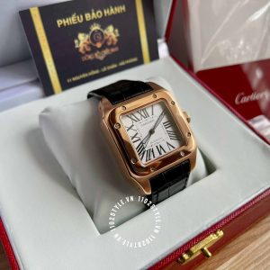 Đồng hồ nữ Cartier Santos WGSA0012 Midsize Rose Gold - Ảnh 6