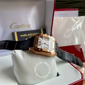 Đồng hồ nữ Cartier Santos WGSA0012 Midsize Rose Gold - Ảnh 3
