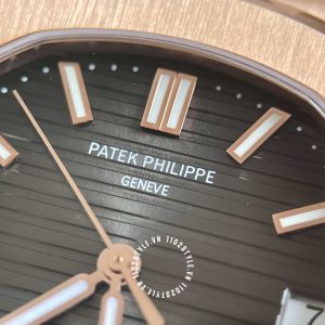 Đồng hồ Patek Philippe 1:1 Nautilus 5711R Rose Gold Leather Strap - Hình ảnh 12