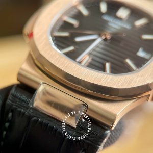 Đồng hồ Patek Philippe 1:1 Nautilus 5711R Rose Gold Leather Strap - Hình ảnh 17